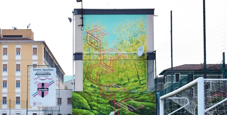 Biennale street art: il murale di Boogie e Bonato è una lezione di prospettiva