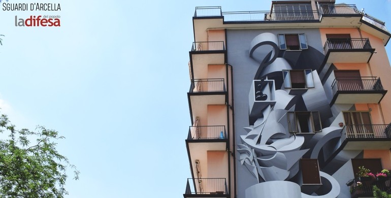 Biennale street art: Peeta sorprende l'Arcella tra illusioni e tridimensionalità 