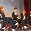 I tre giovani atleti intervista sul palco da Tatiana Mario della Difesa del popolo