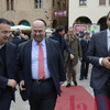 I primi arrivi delle autorità: Enoch Soranzo e Fabio Bui, presidente e vicepresidente della provincia di Padova