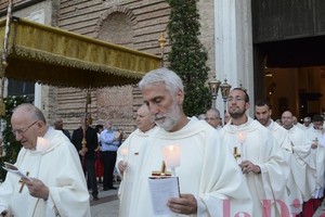 Don Massimo De Franceschi, parroco di Montà, don Stefano Ferraretto, don Vito Di Rienzo e don Lorenzo Celi