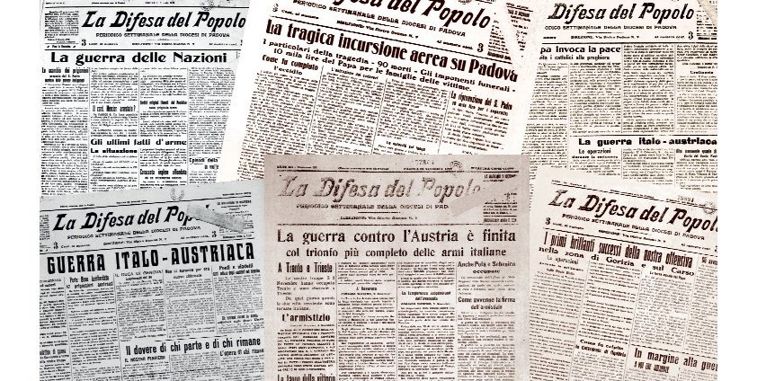 Grande guerra: le pagine di 100 anni fa