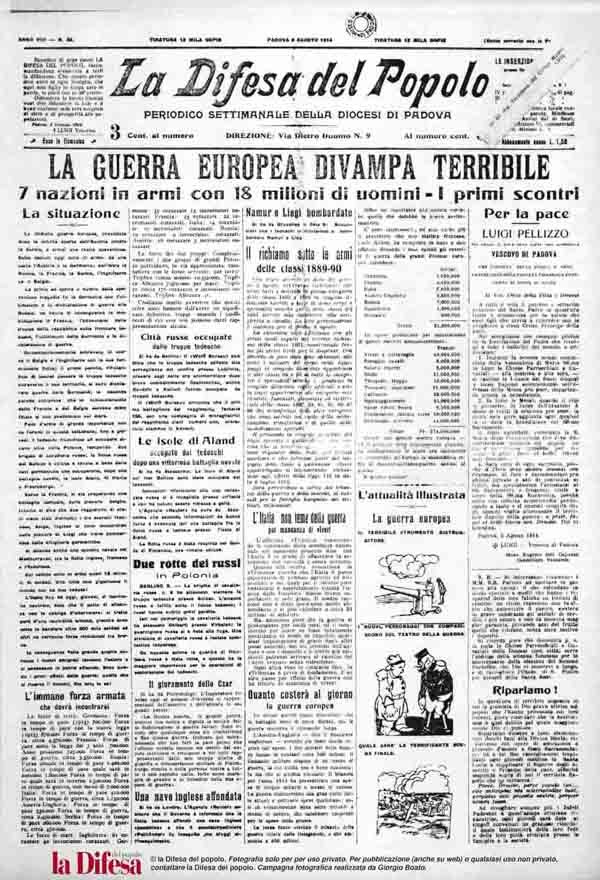 9 agosto 1914: lo scoppio della guerra