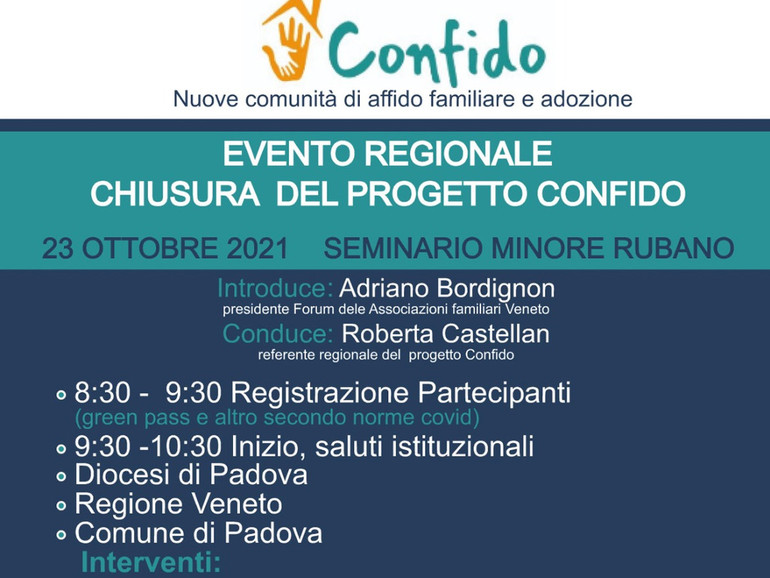 Affido ed adozione: Confido in Veneto. Evento il 23 ottobre a Rubano (PD)