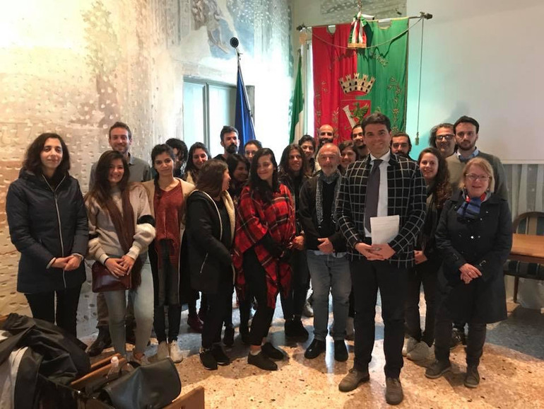 Da Tel Aviv 18 studenti in visita al restauro del Santuario di Monteortone Da Tel Aviv 18 studenti in visita al restauro del Santuario di Monteortone