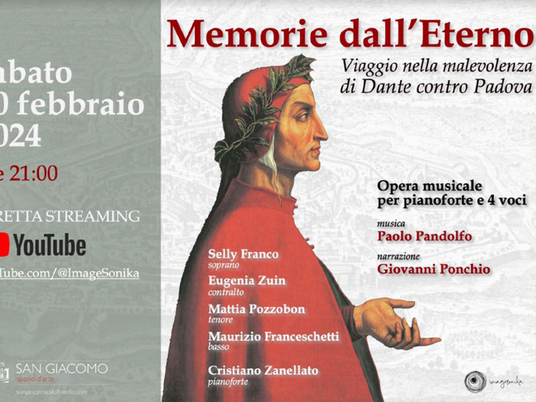 Dante e Padova nell’evento musicale in live streaming di sabato 10 febbraio 