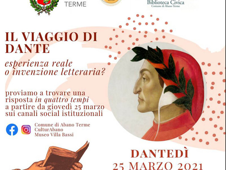 Dantedì: letture teatrali di Dante a partire da giovedì 25 marzo sui canali social del Comune di Abano Terme