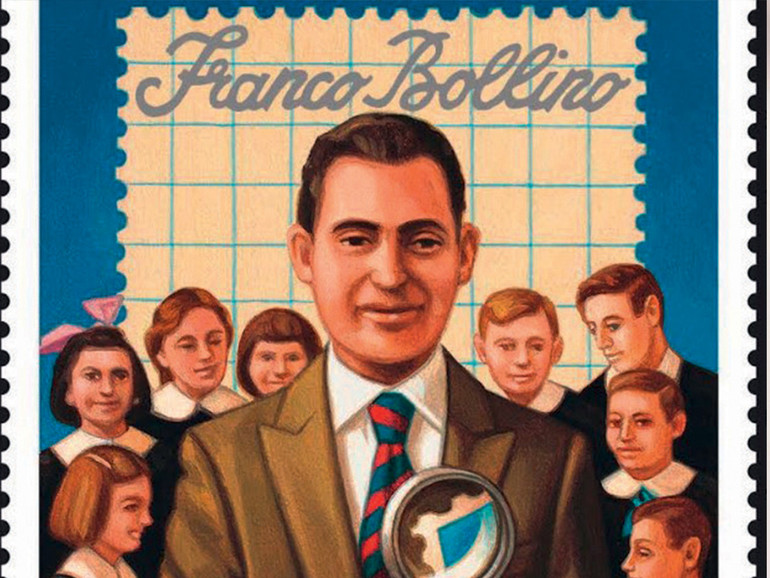 Dentelli tra i banchi. Il francobollo dedicato al maestro Gastone Rizzo, inventore del club Franco Bollino
