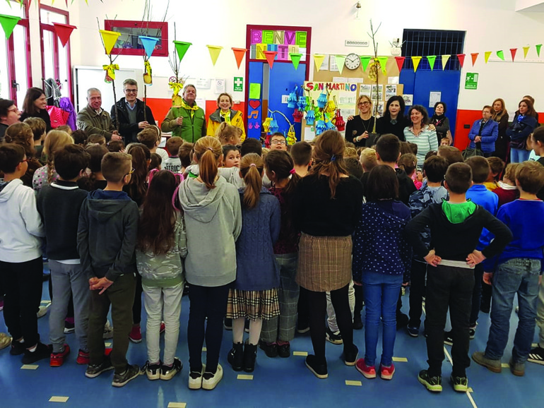Festa alla primaria di Ronchi di Villafranca Padovana. L’orto scolastico di Campagna Amica compie dieci anni