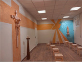 Galzignano, centro parrocchiale. Creato un angolo intimo ed evocativo per la preghiera. Il “Monte Carmelo”
