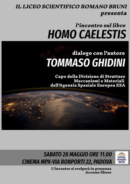 Homo Caelestis. L’incredibile racconto di come saremo. Gli studenti del Bruni in dialogo con Tommaso Ghidini Homo Caelestis. L’incredibile racconto di come saremo. Gli studenti del Bruni in dialogo con Tommaso Ghidini
