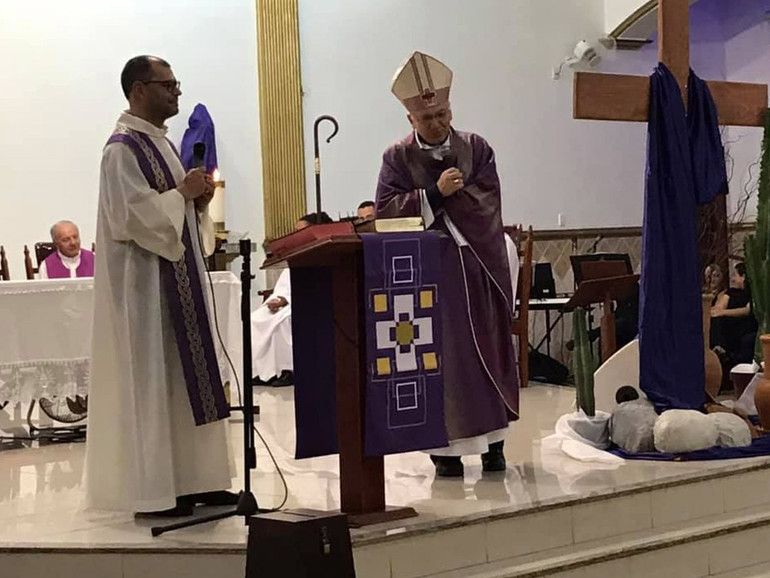 Il saluto del vescovo Francesco Biasin a Volta Redonda