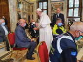 In udienza da papa Francesco i preti padovani dell'emergenza Covid-19 insieme a medici, infermieri e operatori sanitari lombardi