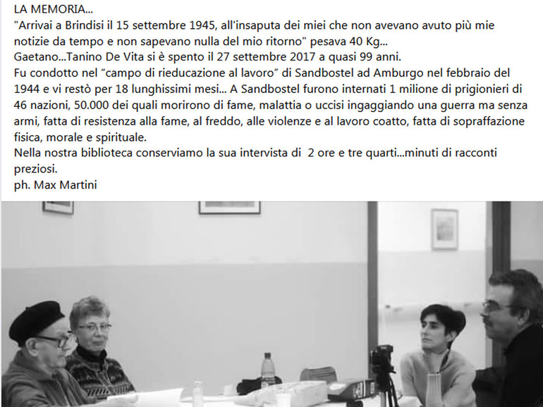 “L’odio è un sentimento inconsistente”. Le memorie di Tanino De Vita, internato militare della II Guerra mondiale