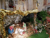 La coperta termica nel presepe della parrocchia di san Giovanni Battista, nell'Up di Agna
