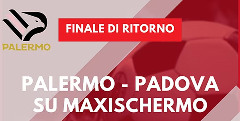 Maxischermo al Parco della Musica per la partita Palermo - Padova, ultimo atto che vale la serie B