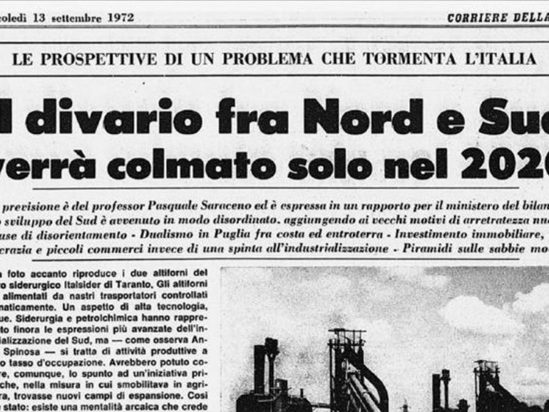 Quanto manca per sanare il divario tra Nord e Sud? Meglio non fare previsioni…