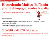 Sant'Anna di Piove di Sacco ricorda Matteo Toffanin. 32 anni di impegno contro la mafia