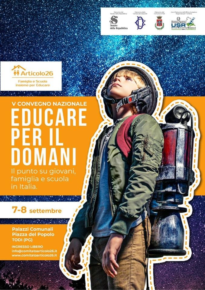Todi  7-8 settembre. "Educare per il domani. Il punto su giovani, famiglia e scuola in Italia”,