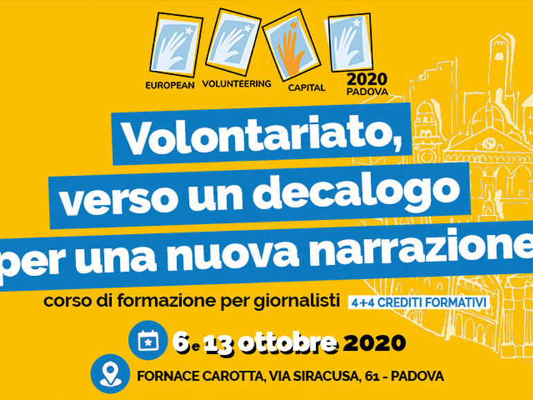 Volontariato e comunicazione, a Padova un seminario di formazione per giornalisti