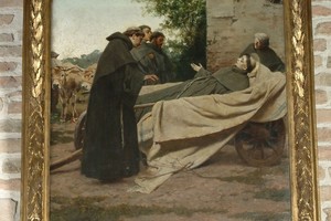 Sant'Antonio morente trasportato all'Arcella, tela di Pietro Pajetta