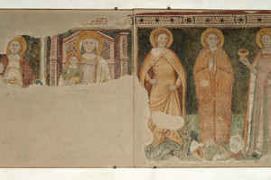 Madonna in trono e Gesù affiancato da tre sante