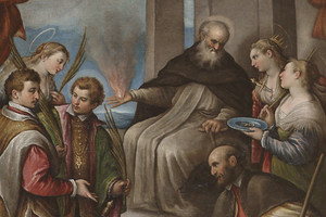 Sant'Antonio abate con i santi Vito, Modesto e Crescenzia, Giustina, Lucia e Rocco