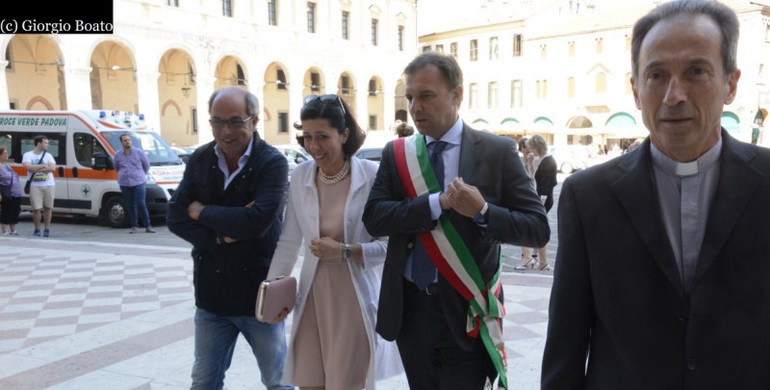 Il sindaco Bitonci e l'assessore Brunetti accolti da mons. Renato Marangoni