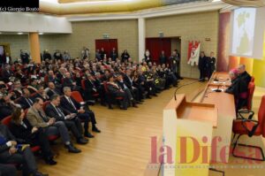 Il discorso ai sindaci e ai rappresentanti delle istituzioni scolastiche, economiche, sanitarie
