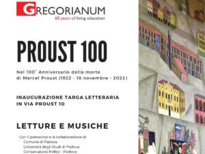 Proust 100. Il collegio Gregorianum propone una serata di letture musica e colloca una targa commemorativa nel centenario della morte
