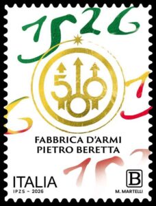 Fra i francobolli italiani… anche una fabbrica d’armi