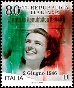 Il francobollo per gli 80 anni della Repubblica