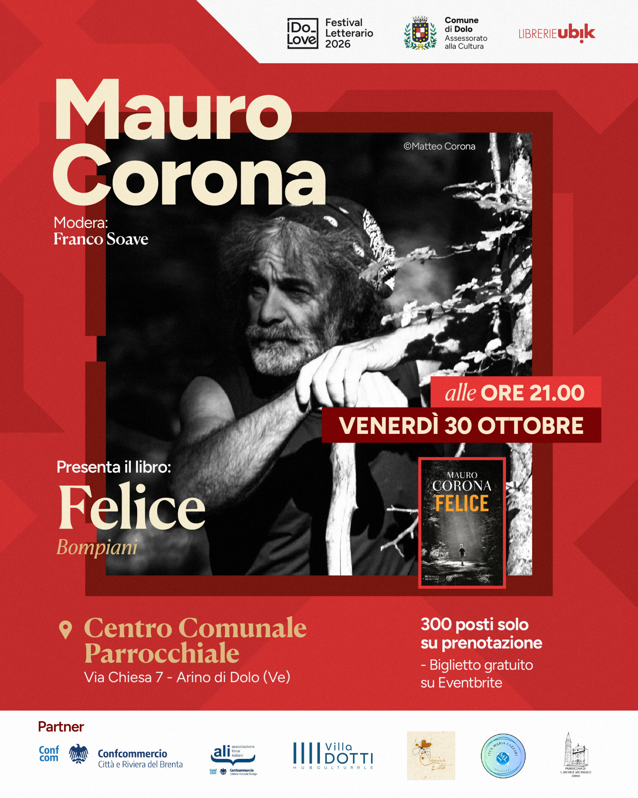 Torna ‘”I Do_Love – Festival Letterario”. Si inizia con Mauro Corona